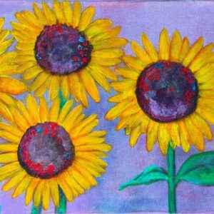 Sunflowers — Acrylic, 20"x10", by Abigail Sabeeney