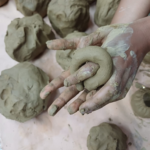 Trinidad Natural Kaolin Clay — plasticity test (coil bending), showing clean workability